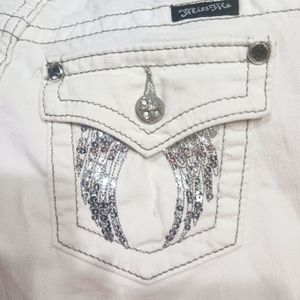 Miss me Angel Wing White Jeans 24